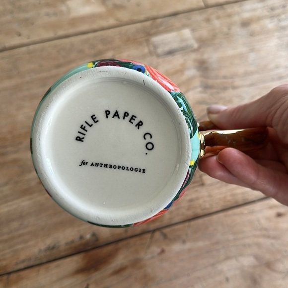 RIFLE PAPER CO. Porcelain Monogram Mug Floral Design K for Anthroplogie - Picture 4 of 8